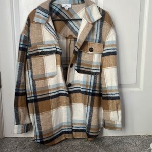 Urban Daisy Thick Plaid Flannel Jacket